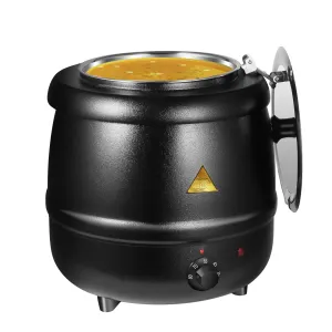 10L Restaurant Electric Buffet Food Warmer | Commercial Food Warmer | Soup Warmer | Black