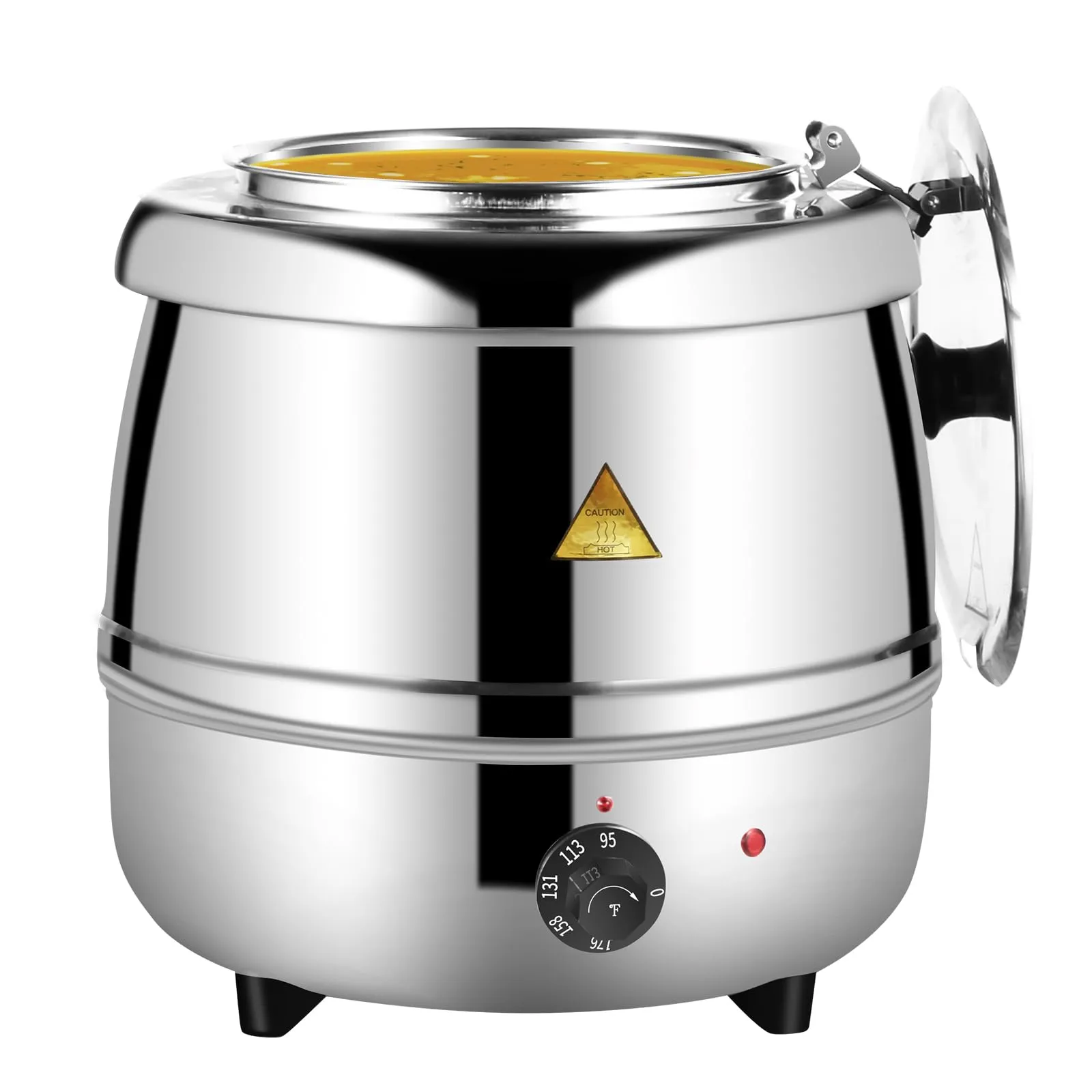 10L Restaurant Electric Buffet Food Warmer | Commercial Food Warmer | Soup Warmer | Silver