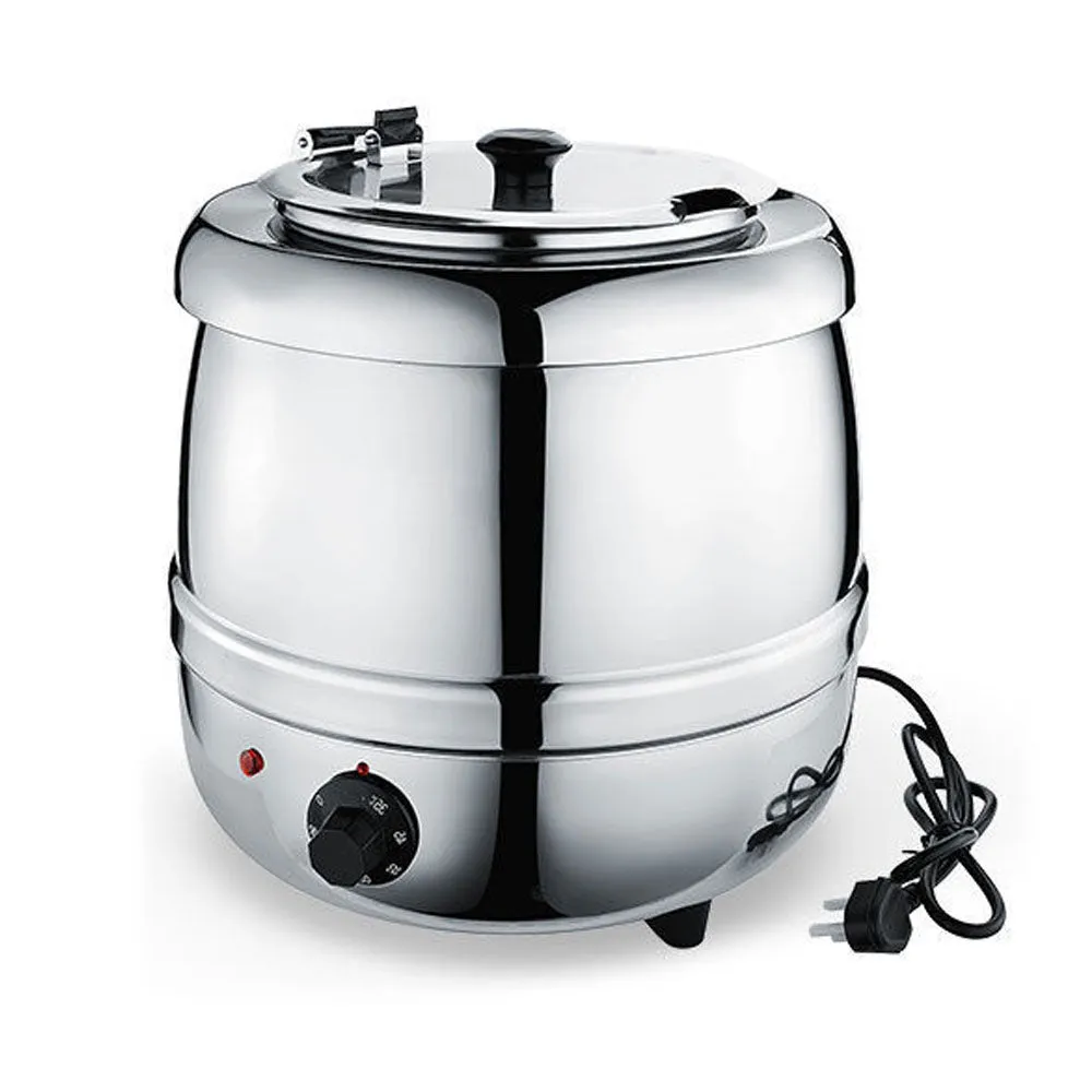 10L Restaurant Electric Buffet Food Warmer | Commercial Food Warmer | Soup Warmer | Silver