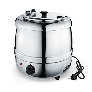 10L Restaurant Electric Buffet Food Warmer | Commercial Food Warmer | Soup Warmer | Silver