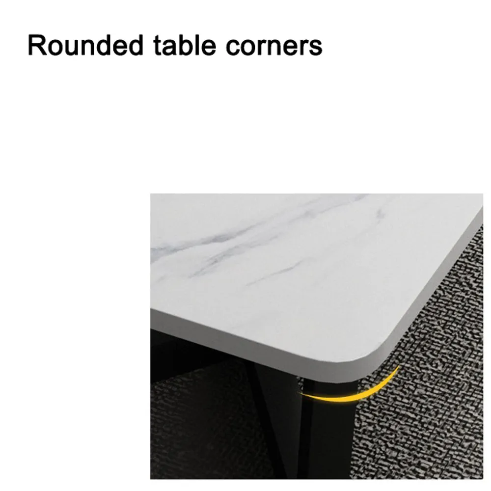 120x60cm Matte Grey Minimalist Slate Coffee Table | Marble Tea Table | Solid Metal Legs