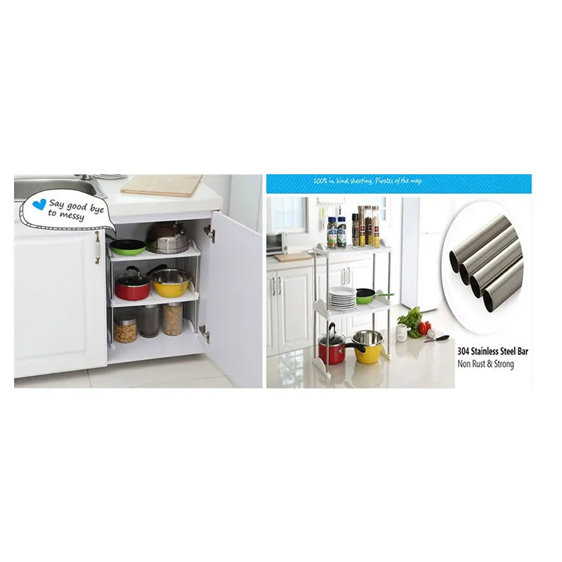 3 Tier Stainless Steel Multi Storage Rack
