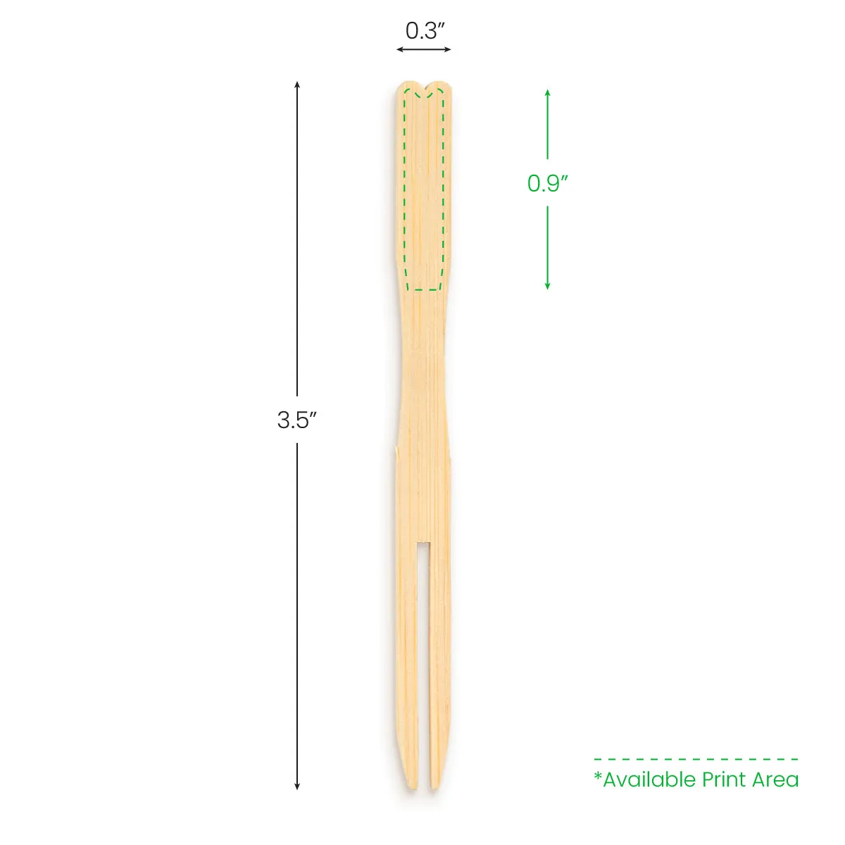 3.5" Custom Bamboo Mini Fork