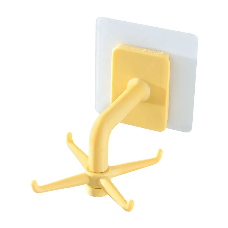 360 Degrees Rotated Kitchen Hooks Self Adhesive 6 Hooks