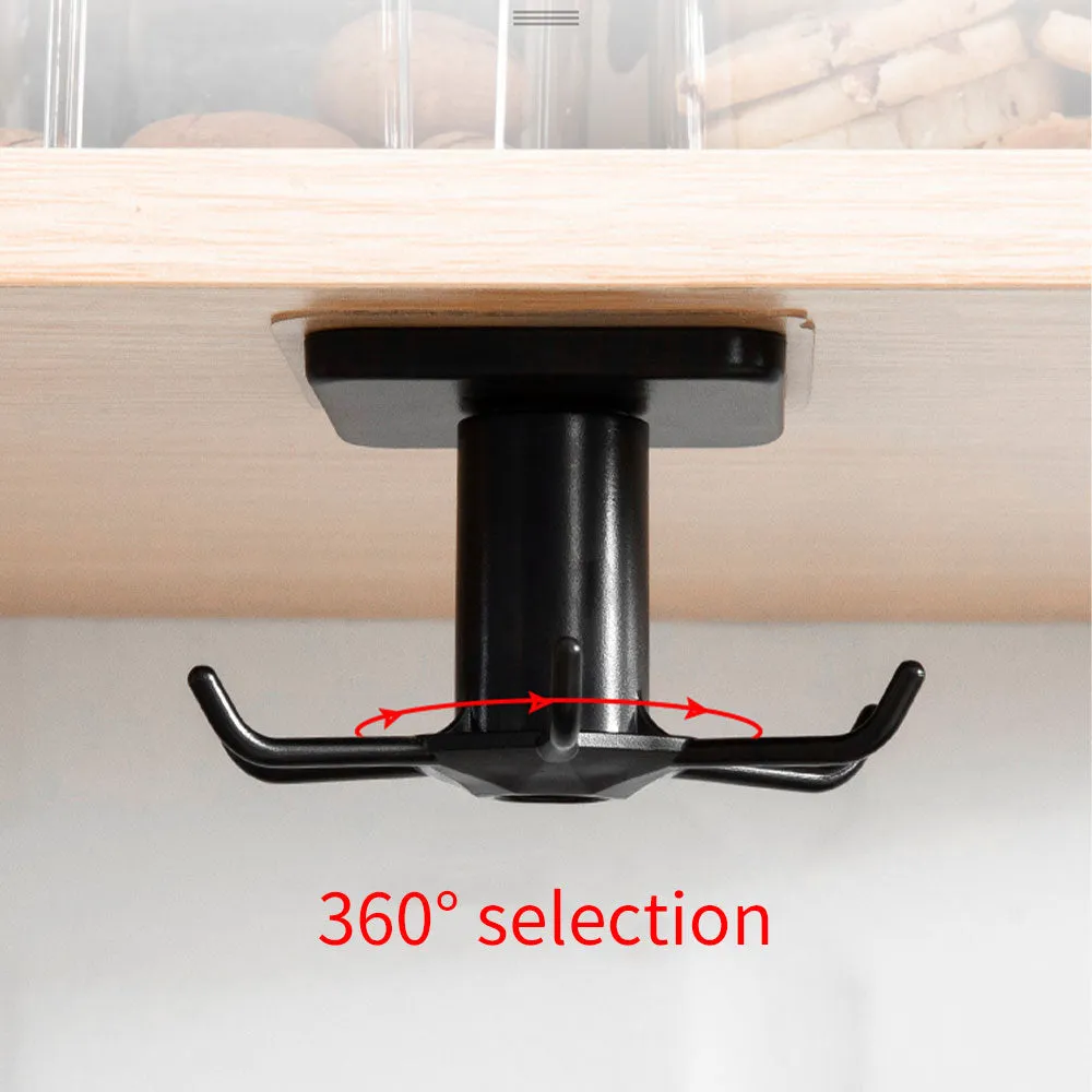 360 Degrees Rotated Kitchen Hooks Self Adhesive 6 Hooks