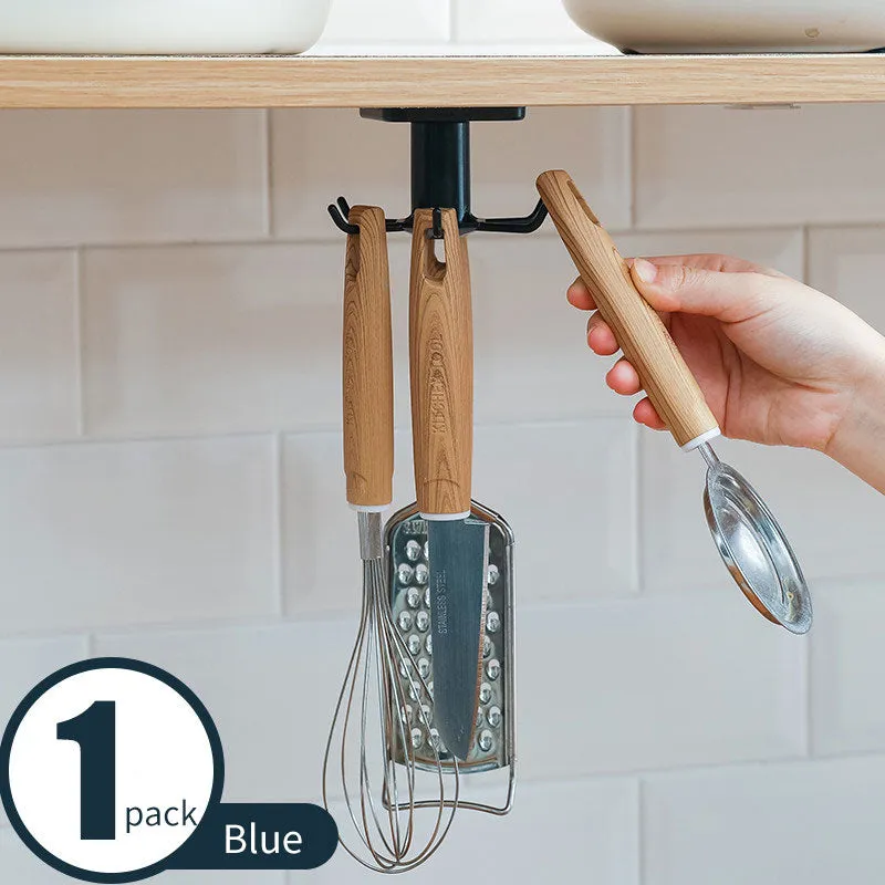 360 Degrees Rotated Kitchen Hooks Self Adhesive 6 Hooks