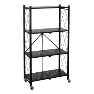 4 Tier Metal Shelves Units Garage Storage Rack Trolley Hz-4