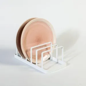 5 Section Slim Plate Rack White