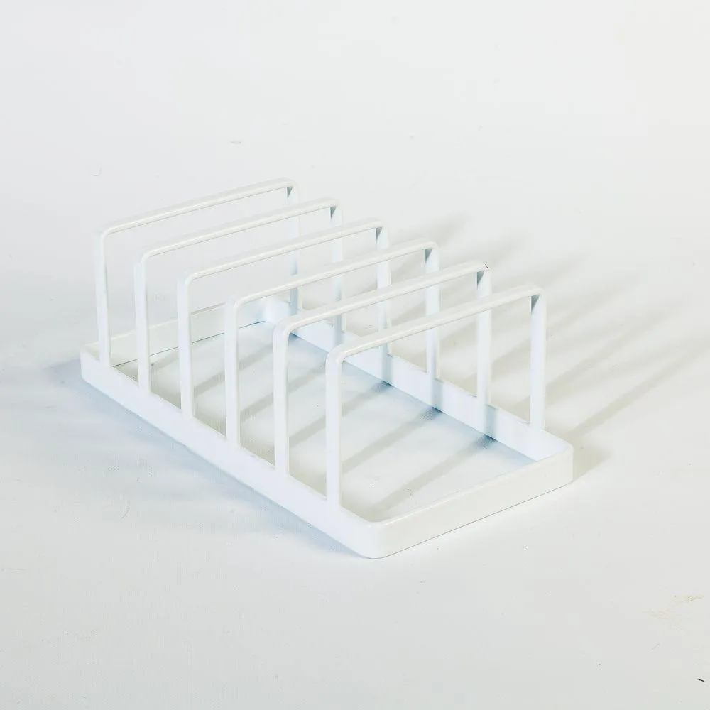 5 Section Slim Plate Rack White