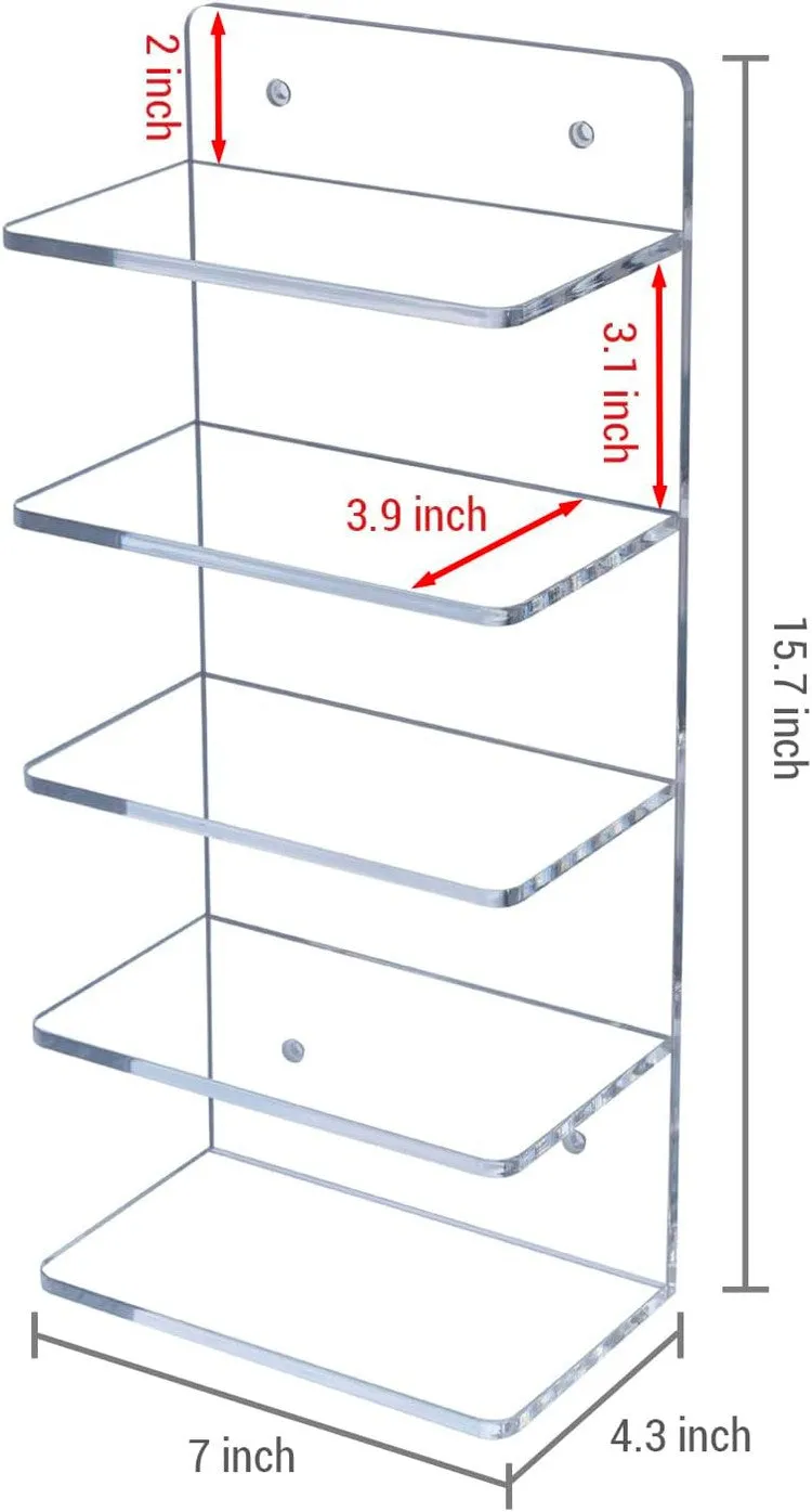 5 Tier Clear Acrylic Sunglasses Holder Rack, Retail Eyewear Showcase Storage Organizer