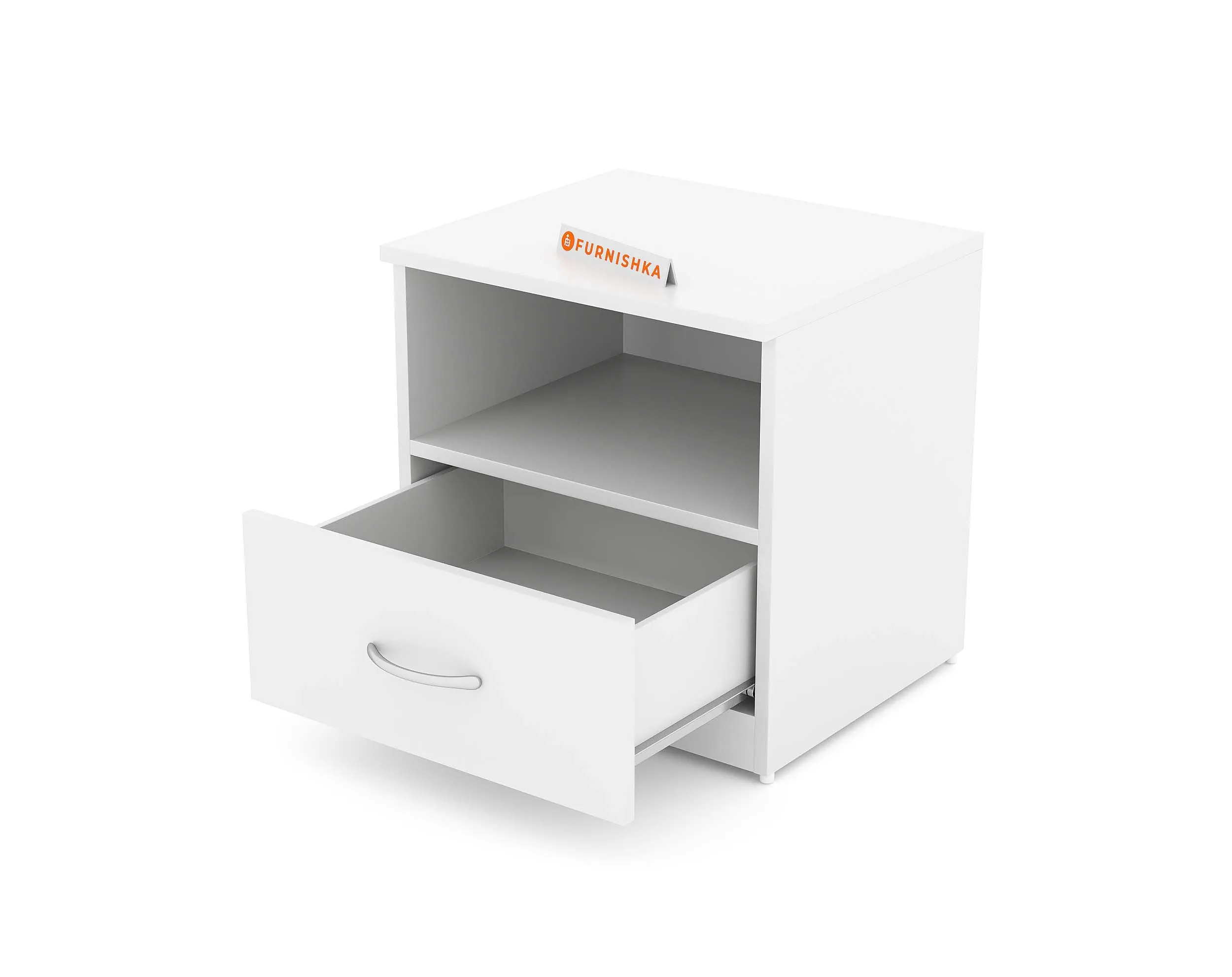 Allen Bedside Table with Single Drawer in White