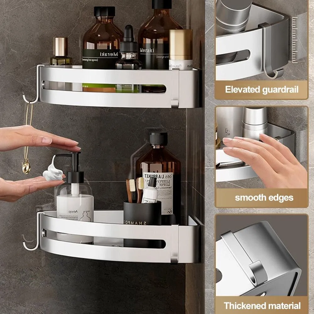 Aluminum Corner Shelf Rack with Versatile Dual Installation Options