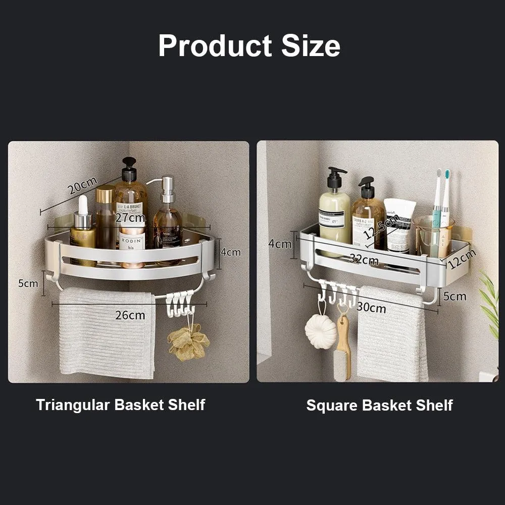 Aluminum Corner Shelf Rack with Versatile Dual Installation Options