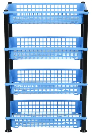 Aristo Multipurpose Plastic Storage Rack 4 Shelf /Multi Purpose/Kitchen/Living Room/Rack (40.5 cm x 26.5 cm x 62 cm, Color May Vary)