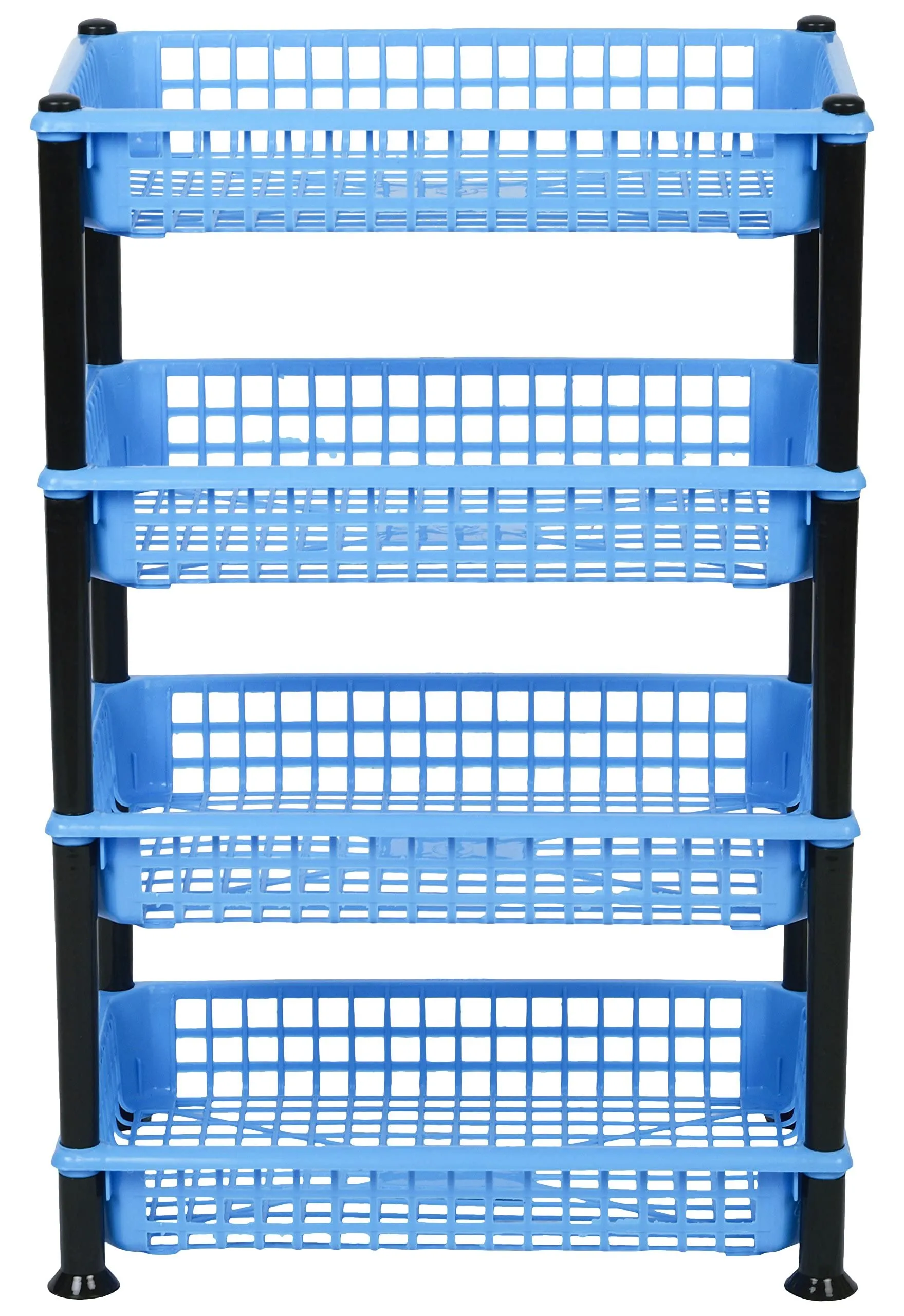 Aristo Multipurpose Plastic Storage Rack 4 Shelf /Multi Purpose/Kitchen/Living Room/Rack (40.5 cm x 26.5 cm x 62 cm, Color May Vary)