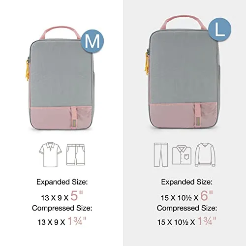 BAGSMART 6 Set Compression Packing Cubes for Travel, Lightweight Vacation Travel Essentials for Men, Travel Accessories for Suitcase Organizer Bags Set, Durable Luggage Organizer Travel Bags