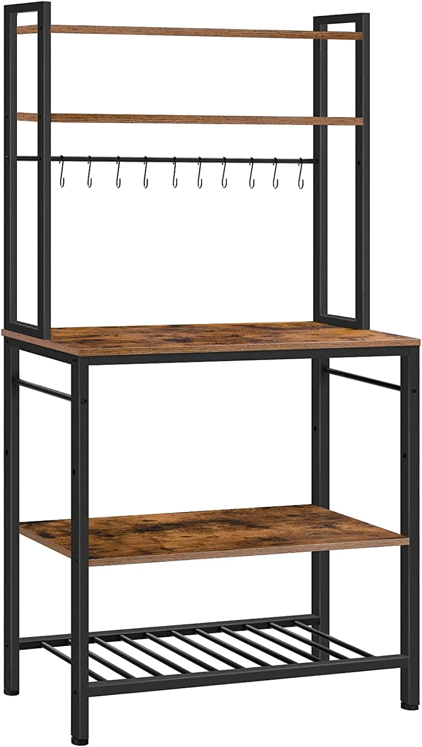Baker's Rack, Kitchen Storage Shelf Rack with Adjustable Bottom Shelf
