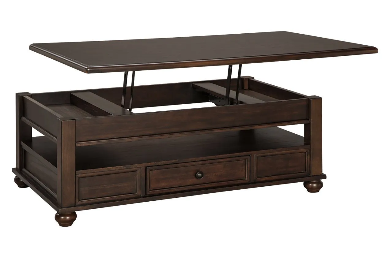 Barilanni Dark Brown Coffee Table with Lift Top