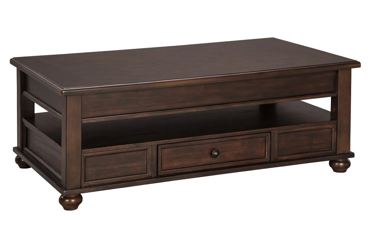 Barilanni Dark Brown Coffee Table with Lift Top