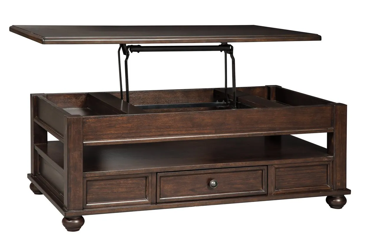 Barilanni Dark Brown Coffee Table with Lift Top