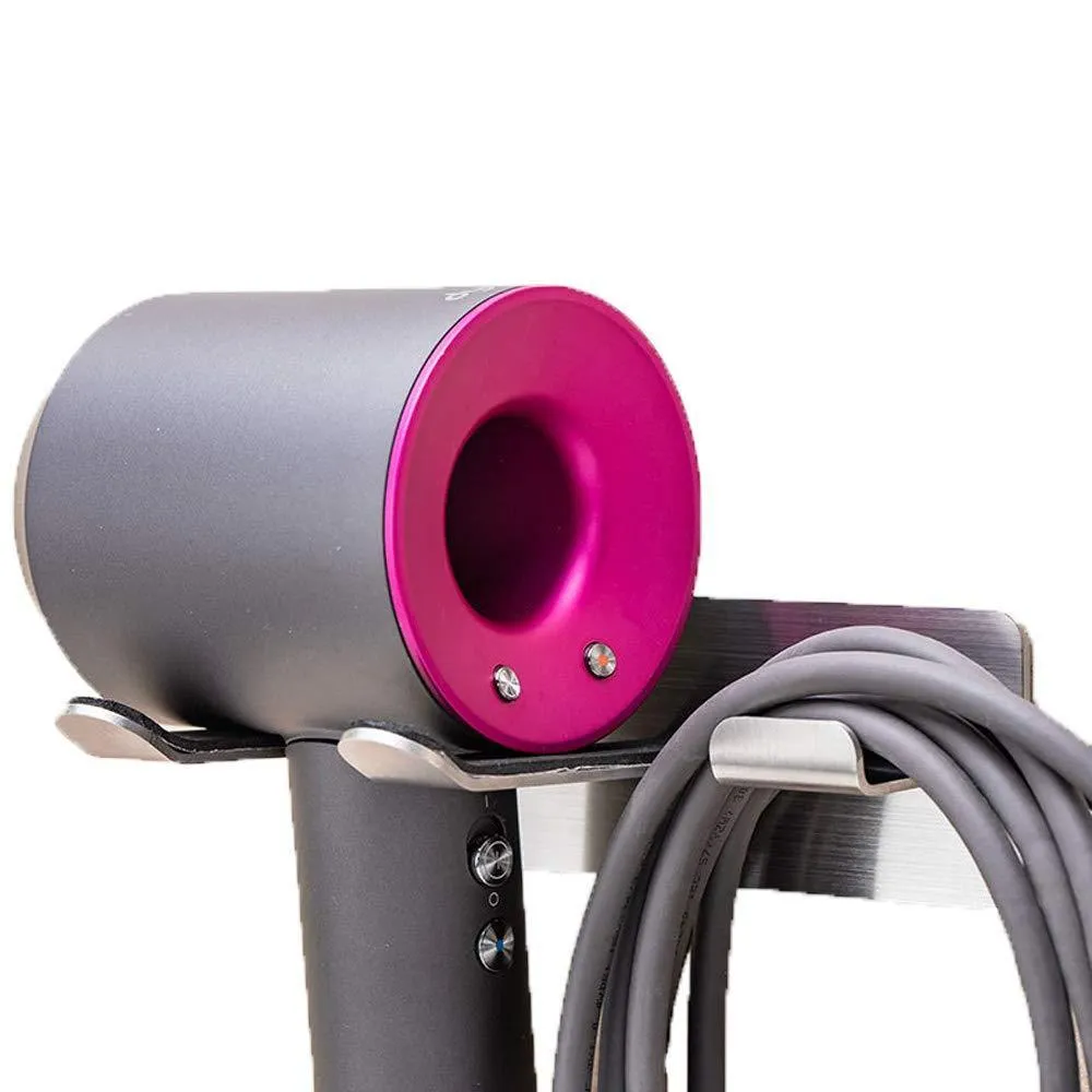 BelleJoomu Hair Dryer Holder Wall Mount Compatible with Dyson Hair Dryer, 304 Stainless Steel Hair Dryer Blow Diffuser Holder Organizer Adhesive for The Bathroom