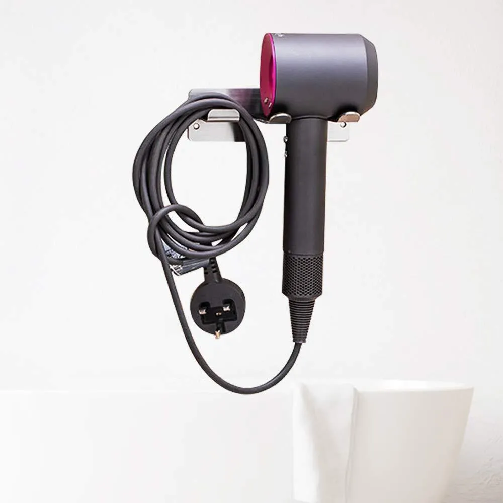 BelleJoomu Hair Dryer Holder Wall Mount Compatible with Dyson Hair Dryer, 304 Stainless Steel Hair Dryer Blow Diffuser Holder Organizer Adhesive for The Bathroom