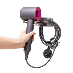 BelleJoomu Hair Dryer Holder Wall Mount Compatible with Dyson Hair Dryer, 304 Stainless Steel Hair Dryer Blow Diffuser Holder Organizer Adhesive for The Bathroom