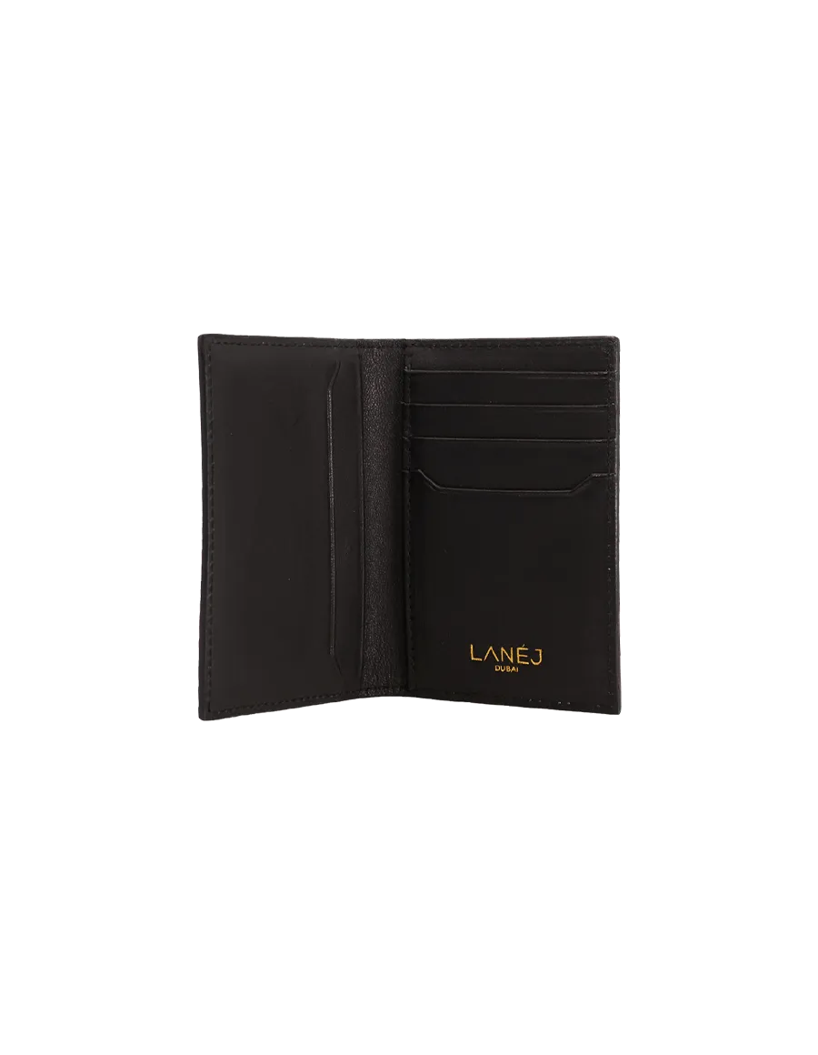 Black Crocodile Bi-Fold Holder