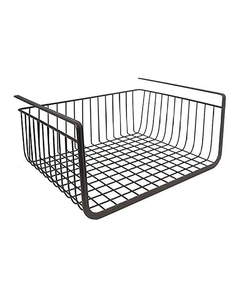 Black Metal Under Shelf Muti-Purpose Storage Basket