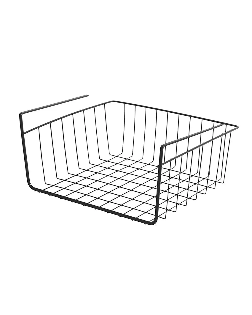 Black Metal Under Shelf Muti-Purpose Storage Basket