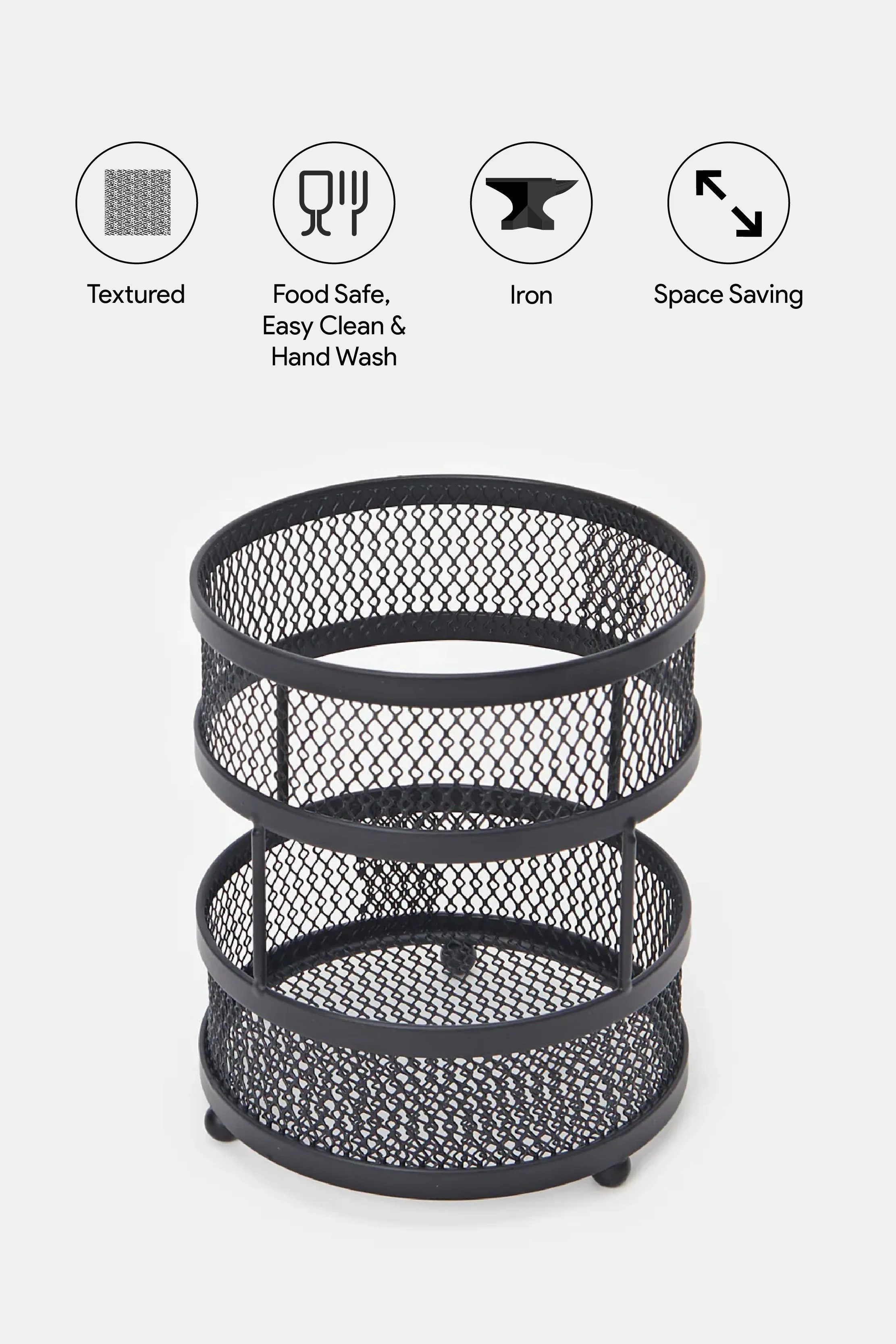 Black Round Utensil Holder