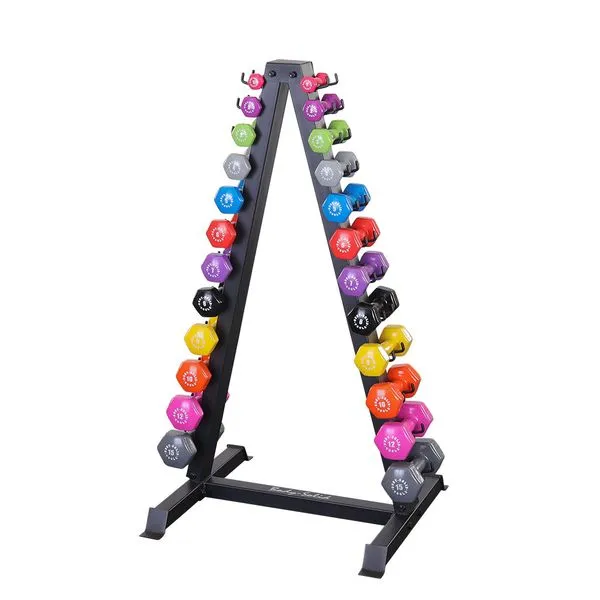 Body-Solid Vertical Vinyl and Neoprene Dumbbell Rack GDR24B