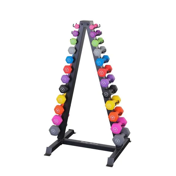 Body-Solid Vertical Vinyl and Neoprene Dumbbell Rack GDR24B