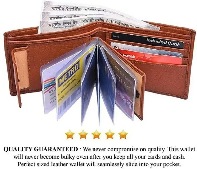 Brown Album Multispace Genuine Album Wallet for Men With Currency Compartments,Credit Card Holders