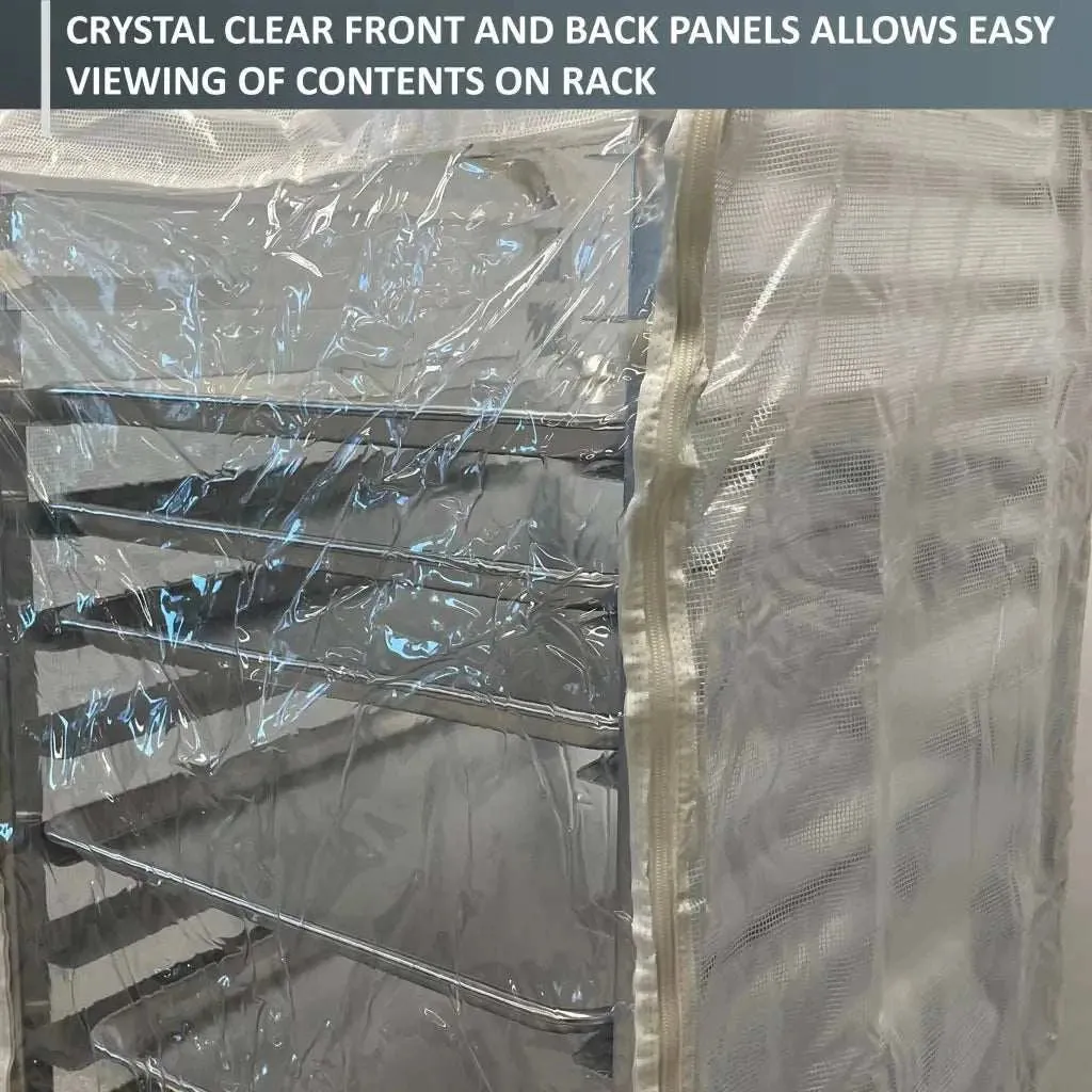 Bun Rack Cover, 21"W x 26.5"D x 33"H, All Clear PVC Panels