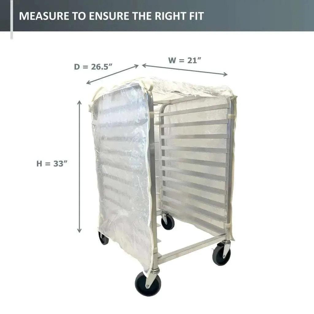 Bun Rack Cover, 21"W x 26.5"D x 33"H, All Clear PVC Panels