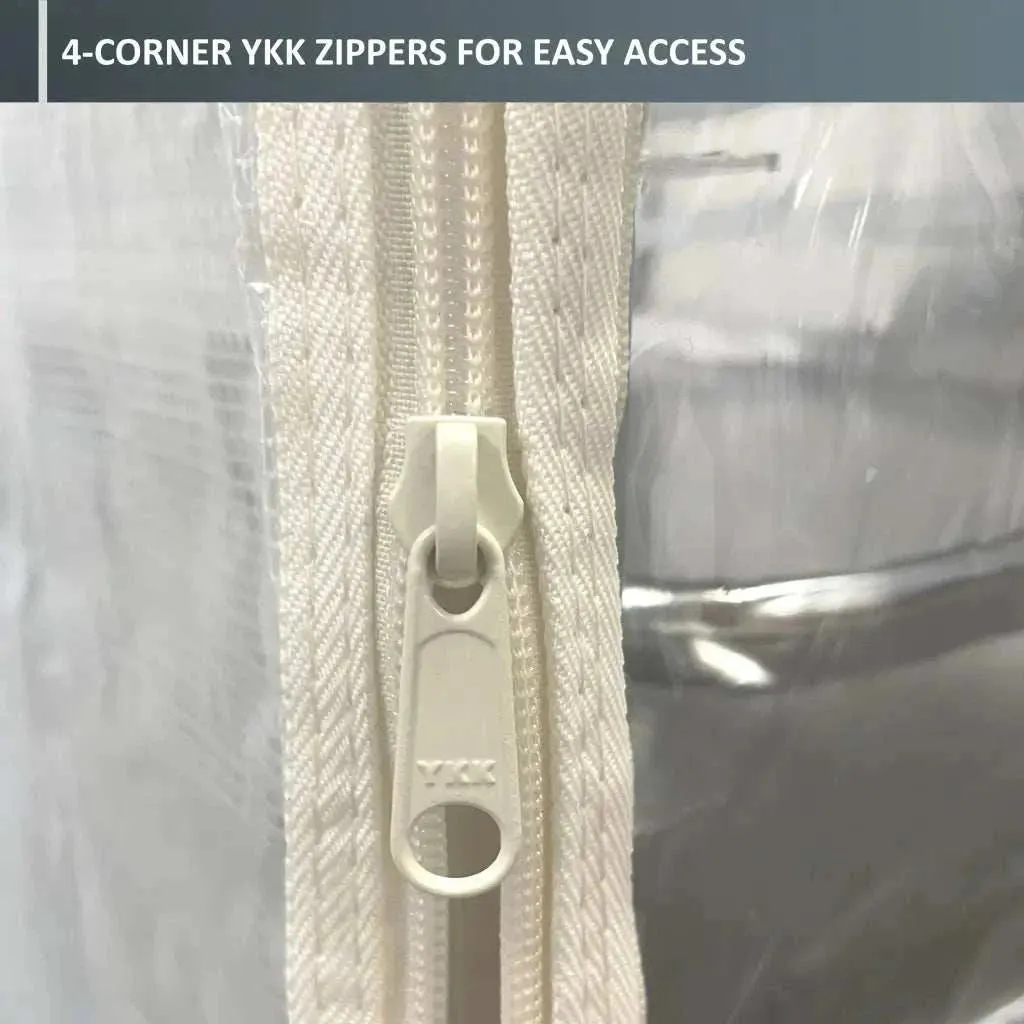 Bun Rack Cover, 21"W x 26.5"D x 33"H, All Clear PVC Panels
