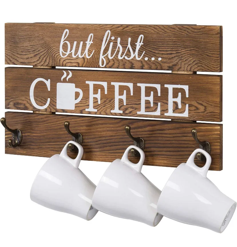 But first coffee cup wall rack