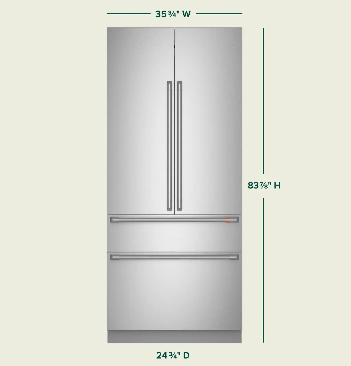 Cafe CIP36NP2VS1 Caf(eback)™ 36" Integrated French-Door Refrigerator