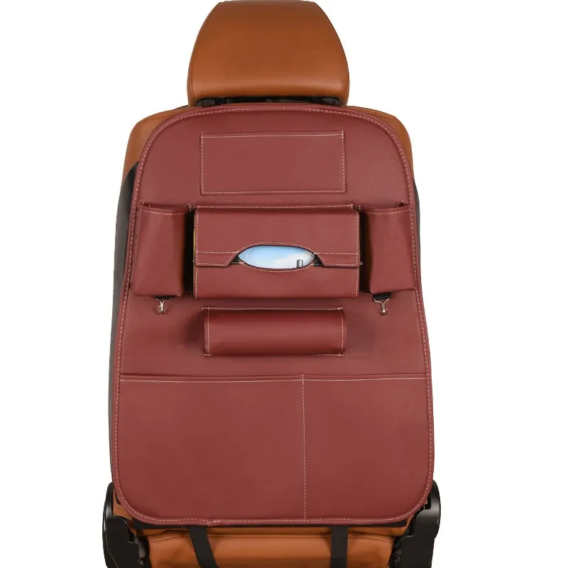 Car Backseat Organizer Storage Organizer - Multi-Pockets with PU Leather