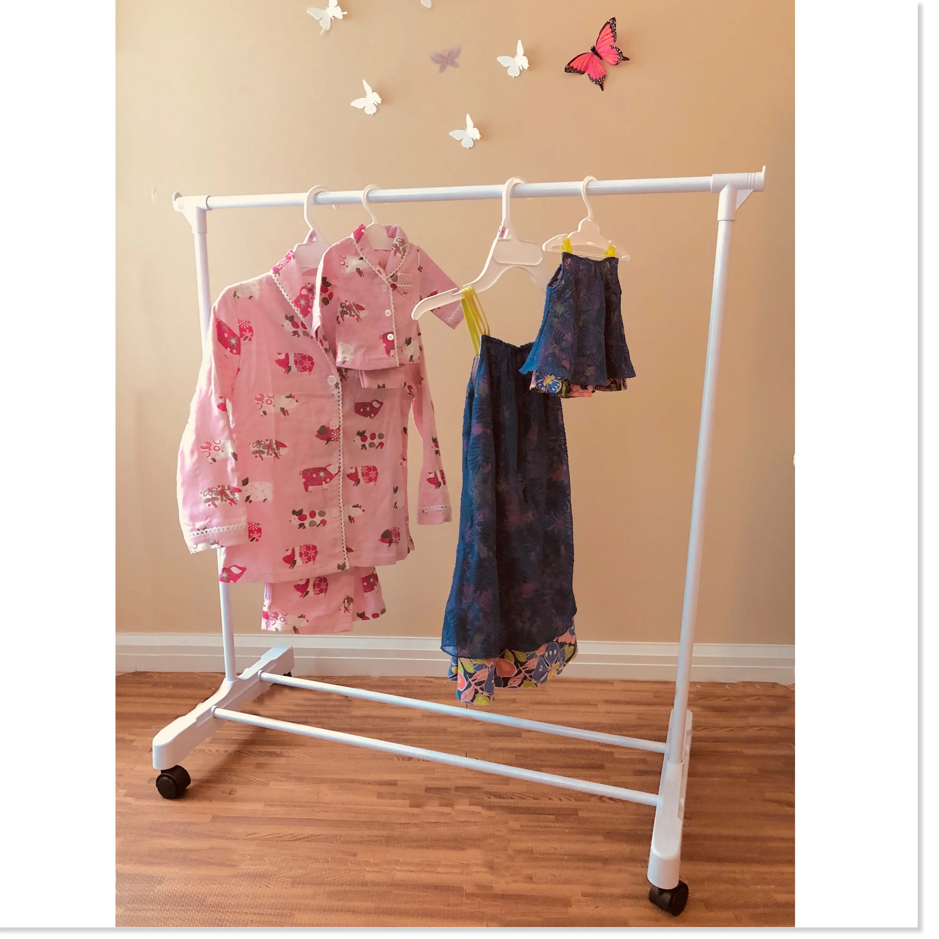 Children's Garment Rack™ - New Rolling Feature (Includes 10 Velvet Hangers) - Amazon's Choice