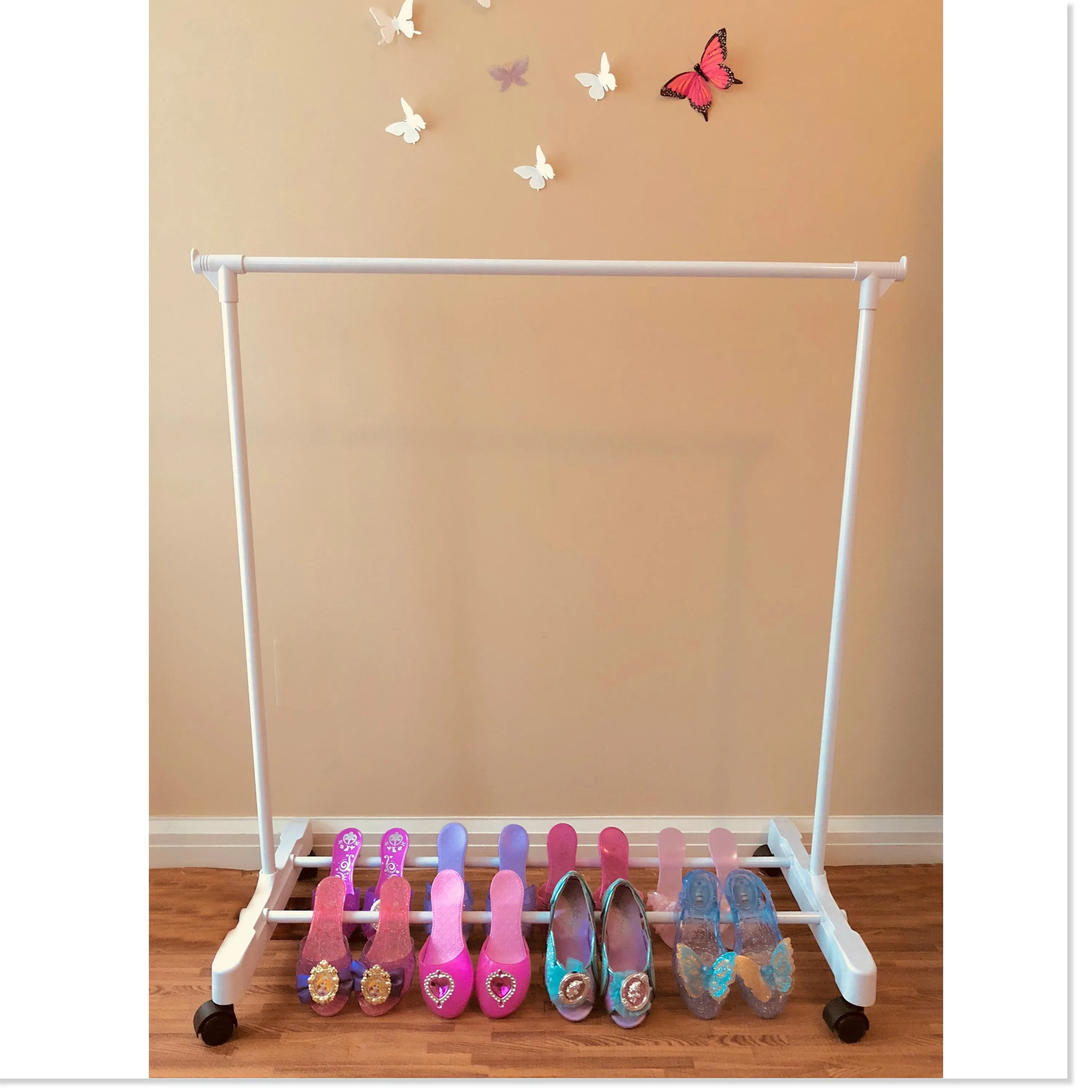 Children's Garment Rack™ - New Rolling Feature (Includes 10 Velvet Hangers) - Amazon's Choice