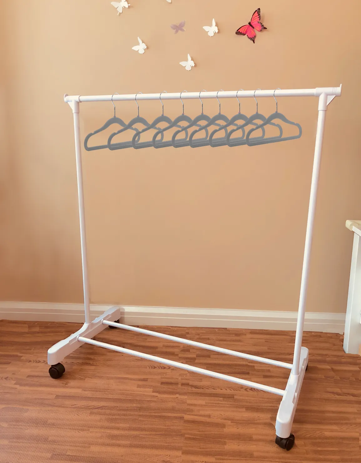 Children's Garment Rack™ - New Rolling Feature (Includes 10 Velvet Hangers) - Amazon's Choice
