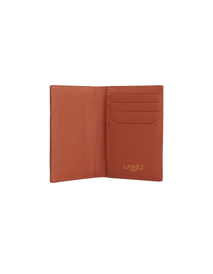 Cinnamon Brown Crocodile Bi-Fold Holder