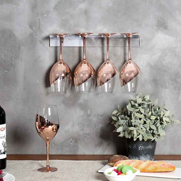 Clear Acyrlic Hanging Stemware Rack, Wall Mounted Glassware Storage