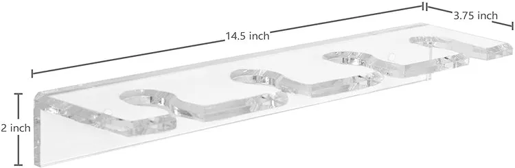 Clear Acyrlic Hanging Stemware Rack, Wall Mounted Glassware Storage