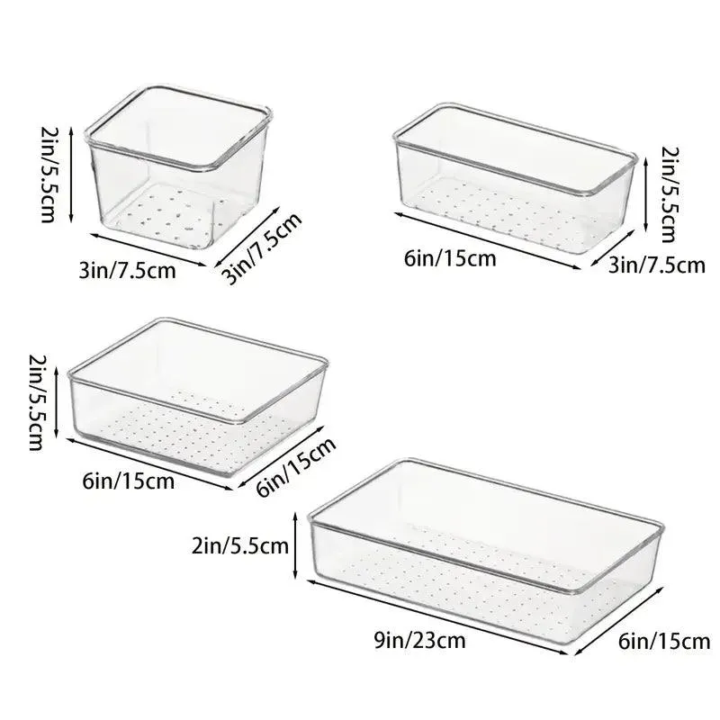 Clear Plastic Drawer Organizers Set
