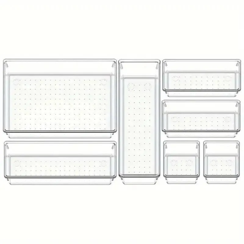 Clear Plastic Drawer Organizers Set