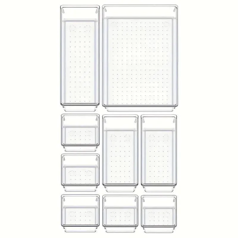 Clear Plastic Drawer Organizers Set
