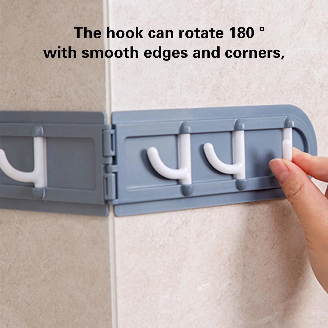 Corner Hanging Hook, Wall-Mounted Corner Wall Hook, Multifunctional Six Hooks Rack, Space-Saving Kitchen Bathroom Hanger